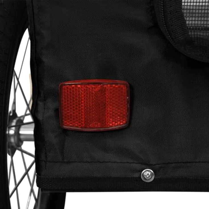 vidaXL Hunde-Transportbox Fahrradanhänger Schwarz Oxford-Gewebe und Eisen, 30 kg Belastbarkeit, in Schwarz – Bild 6