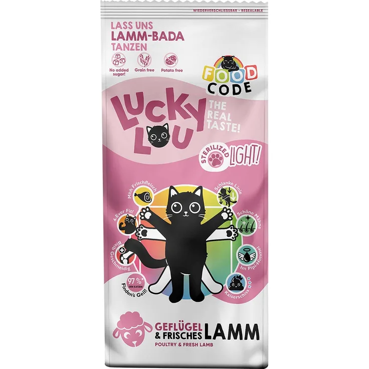 Lucky Lou Light Geflügel und Lamm, Katzen-Trockenfutter mit 8 Gesundheitsbenefits, 3kg
