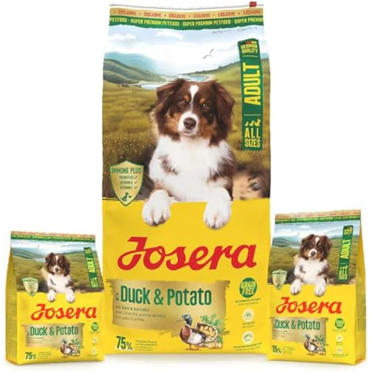 Josera A/S Adult Duck & Potato, 2 x 12,5 kg getreidefreies Trockenfutter mit Entenprotein für ausgewachsene Hunde, ohne Soja und Zucker, frei von künstlichen Zusätzen – Bild 1