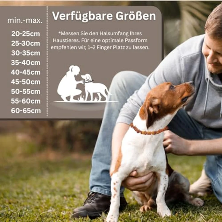 PetLove Bernsteinkette für Hunde und Katzen, 100% baltischer Bernstein, Länge: 50cm, handmade, stabil und flexibel – Bild 2