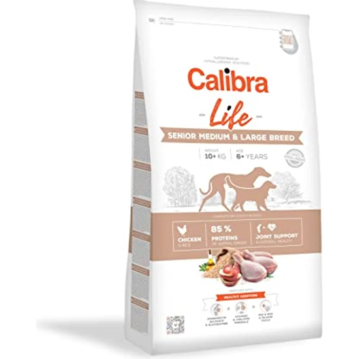 CALIBRA Dog Life Senior MEDIUM & Large, Trockenfutter mit Hähnchen, 12KG – Bild 1