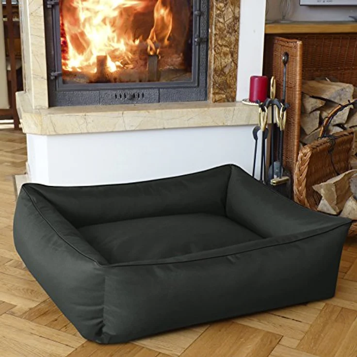 BedDog Hundebett MAX, ergonomisches Hundekissen mit abziehbarem waschbarem Bezug, für große Hunde, XXL, anthrazit – Bild 4