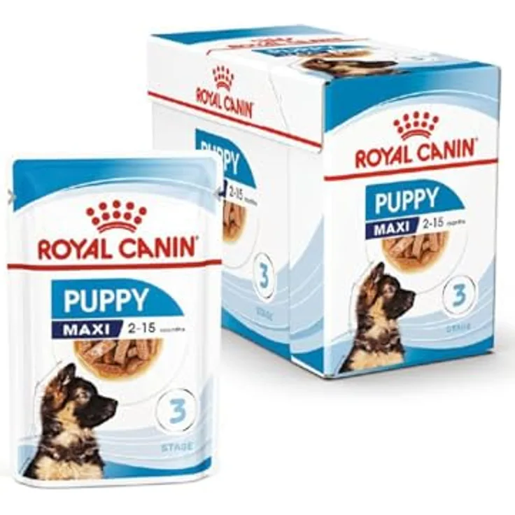 Royal Canin MAXI PUPPY, Nassfutter für große Hunde, Alleinfuttermittel, 10x140g, für Welpen bis 15 Monate