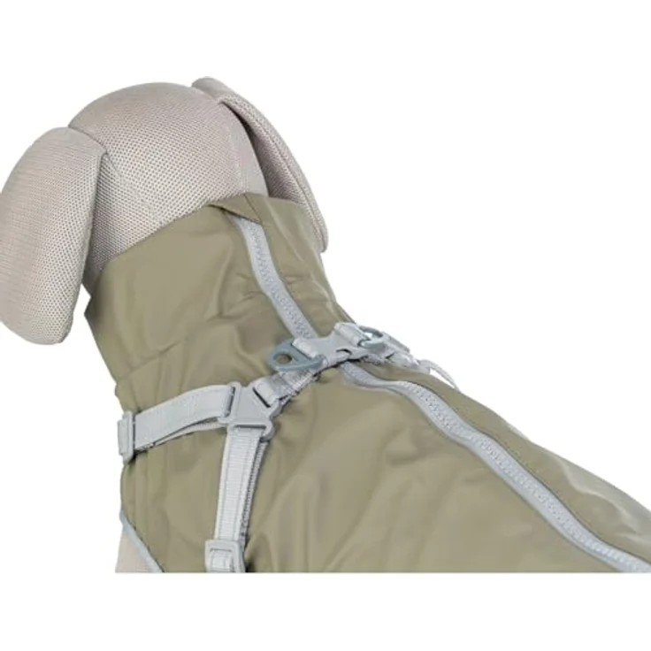 TRIXIE Geschirr-Mantel Pontis Rain, Hundebekleidung aus Polyurethan und Polyester mit reflektierenden Elementen, anpassbare Passform und durchgängiger Reißverschluss – Bild 4