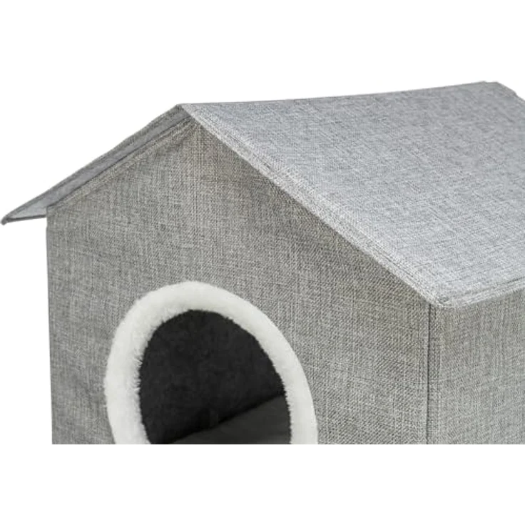 Trixie Katzenhöhle Nora Soft Edition, kuscheliges Katzenbett mit 2 Etagen, 47 × 67 × 47 cm, rutschfester Boden, abnehmbarer Bezug – Bild 3