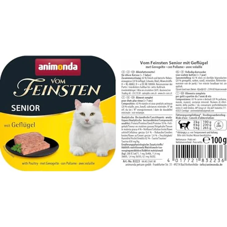 animonda vom Feinsten Senior Katzen-Nassfutter mit Geflügel, 32x100g, ohne Farbstoffe – Bild 5