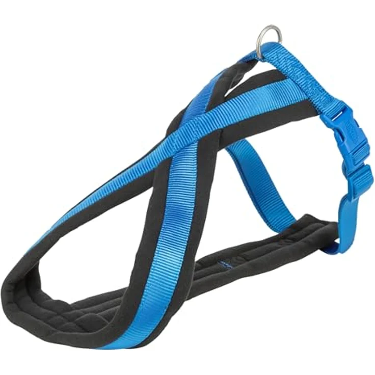Trixie Premium Geschirr mit Fleecepolsterung, S, 35-65 cm x 20 mm, Blau – Bild 2