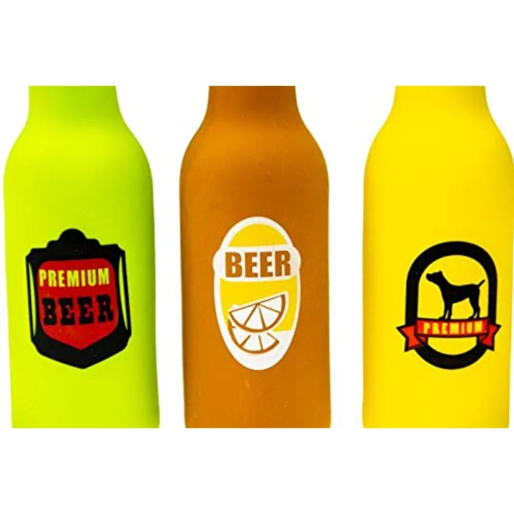 Karlie Bierflasche mit Squeaker, Hundespielzeug aus Latex, farblich assortiert – Bild 2