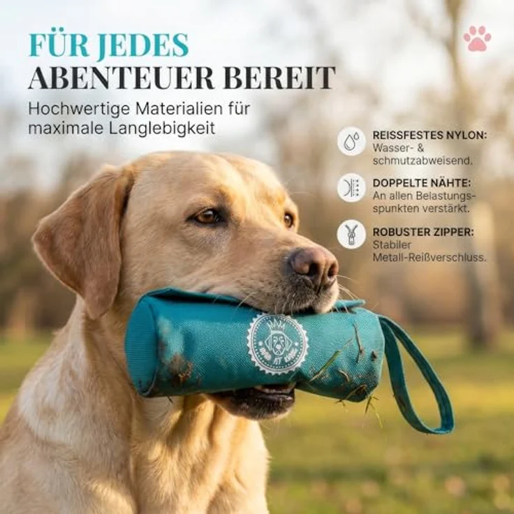 HUND IST KÖNIG Futterdummy für Hunde, Apportierbeutel für Hundetraining, 0,7L, wasserabweisend, inklusive Trainings-eBook – Bild 3