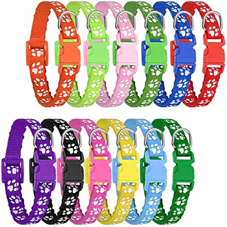 tonyg-p Welpenhalsband Set, 12 Stück verstellbar und reflektierend, M 21-32 cm, Nylon-Material – Bild 1