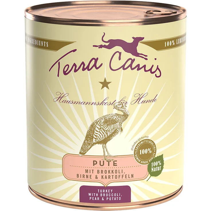 Terra Canis Sparpaket 12 x 800 g - Hundefutter mit Pute, Brokkoli, Birne & Kartoffeln, hochwertige natürliche Zutaten