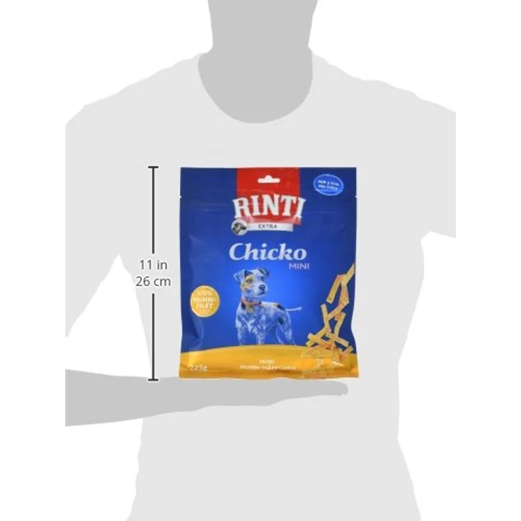 Rinti Extra Chicko Mini Huhn, 100% Huhnfilet, bekömmlich und luftgetrocknet, 3er Pack (3 x 225 g) – Bild 5