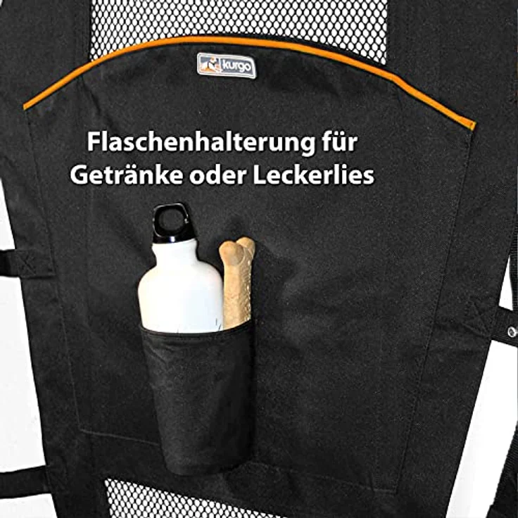 Kurgo Rücksitz-Trennwand für Hunde, Robustes Auto-Gitter zur Ablenkungsreduktion, Einheitsgröße, Schwarz/Orange, 1 Stück – Bild 4