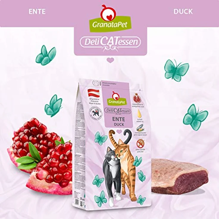 GranataPet DeliCatessen Ente Adult, Trockenfutter für Katzen, Alleinfuttermittel ohne Getreide & Zuckerzusätze, 1,8 kg – Bild 2
