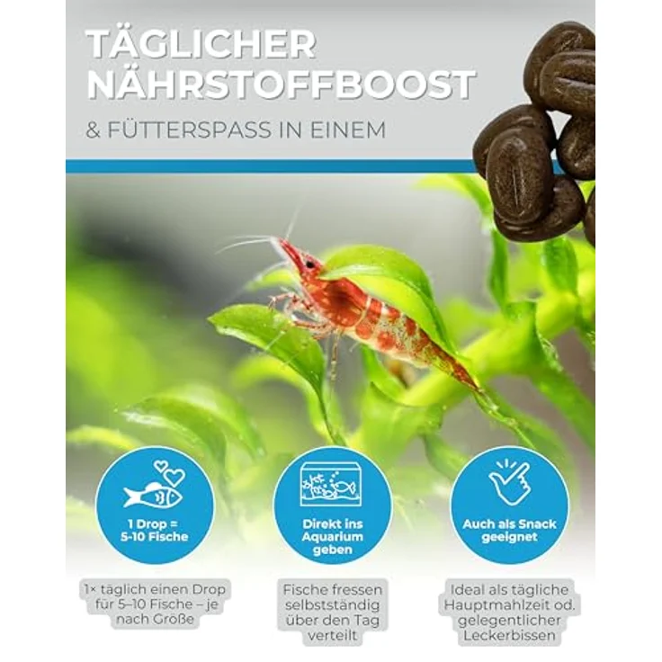 Dupla Gel-O-Drops 24 Bugs & Proteins, Geleefischfutter für tägliche Fütterung, 12 x 2 g, nährstoffreich, leicht dosierbar, ungekühlt lagerbar – Bild 5