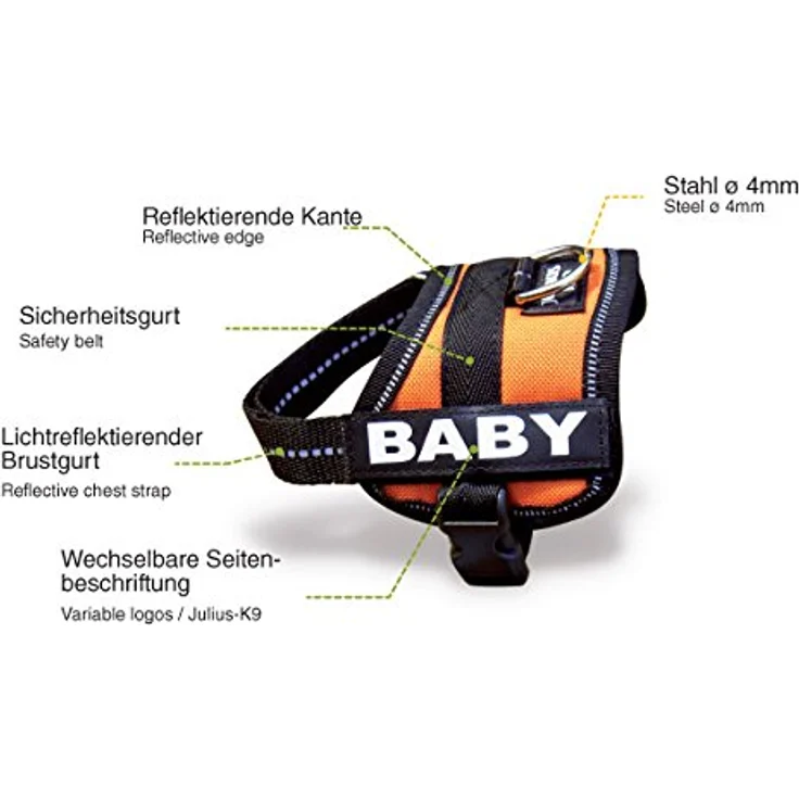 Julius-K9® Powergeschirr Baby & Mini schwarz Baby 1 (XS) – Bild 2
