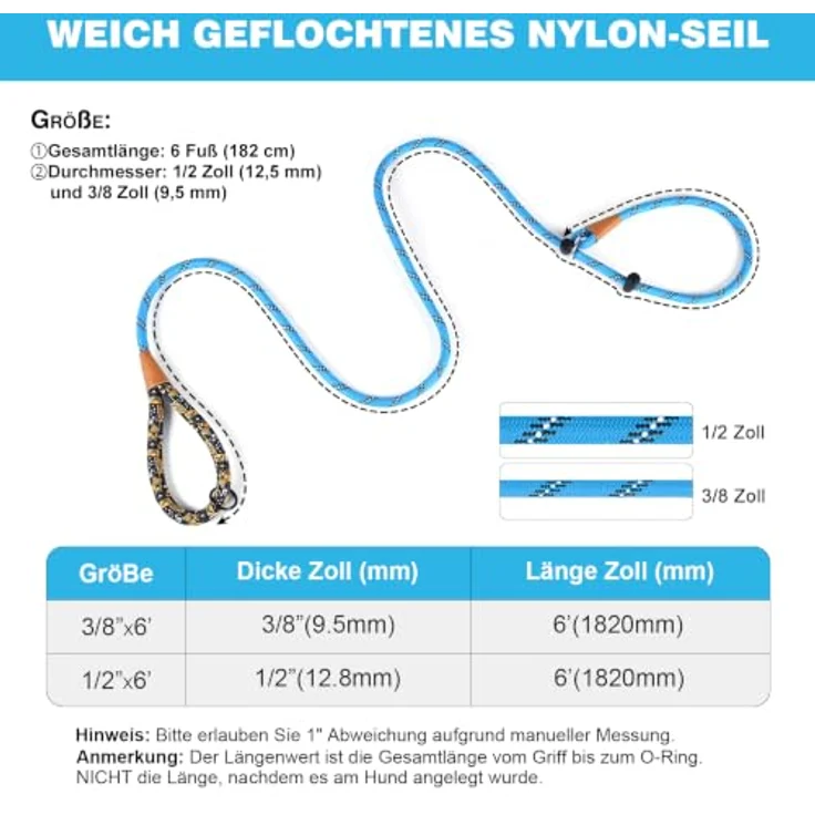 lynxking Reflektierende 180cm Hundeleine mit Zugstopp und Gepolstertem Griff, Ideal für Training und Gassi gehen – Bild 3