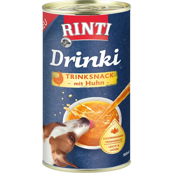 Rinti RINTI Drinki Trinksnack mit Huhn, kalorienarmer Hundesnack mit Fleischstückchen, 6x185ml