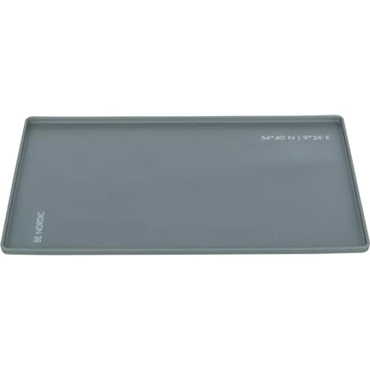 TRIXIE BE Nordic Napfunterlage, grau, Silikon mit erhöhtem Rand und rutschfestem Design, 48 × 30 cm – Bild 2