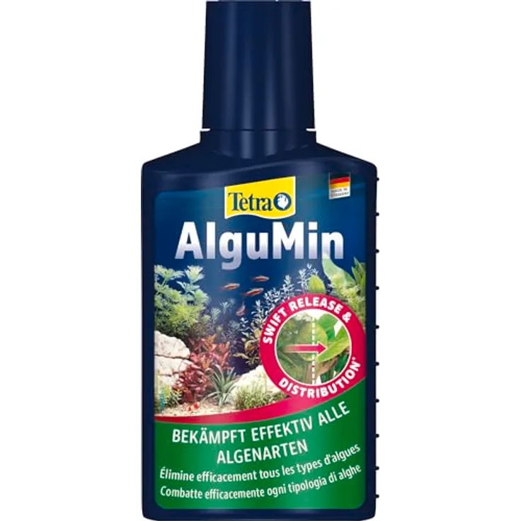 Tetra AlguMin, Algenbekämpfungsmittel zur effektiven Bekämpfung aller Algenarten, 100ml Flasche