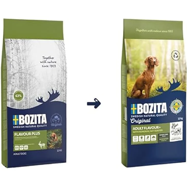 Bozita Original Adult Flavour Plus, Hunde-Trockenfutter mit Rentier, Huhn und Superfoods, 12kg – Bild 3
