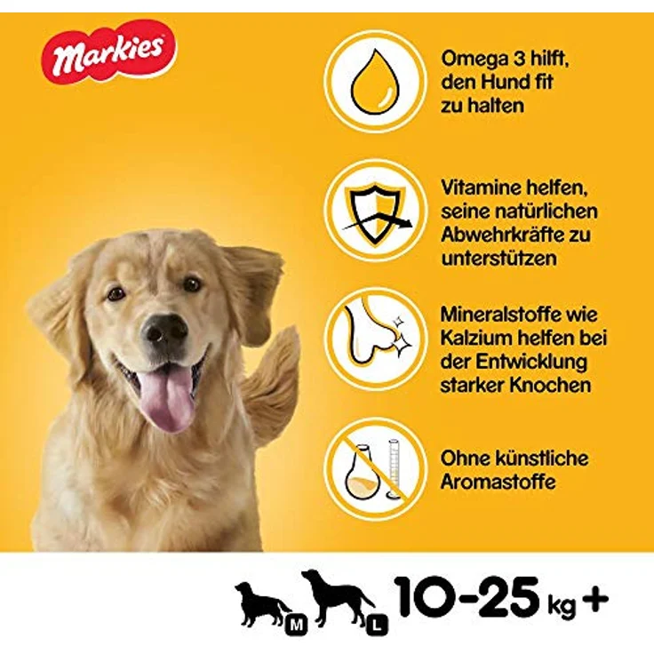 Pedigree Markies Hundesnacks mit Markknochengeschmack, 5 Packungen (5 x 1,5 kg), knusprige Kekse mit Omega 3 und Vitaminen – Bild 4