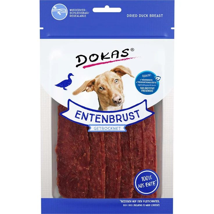 Dokas Hundesnack Entenbrust getrocknet, 70g ohne Konservierungsmittel für alle Lebensphasen – Bild 1