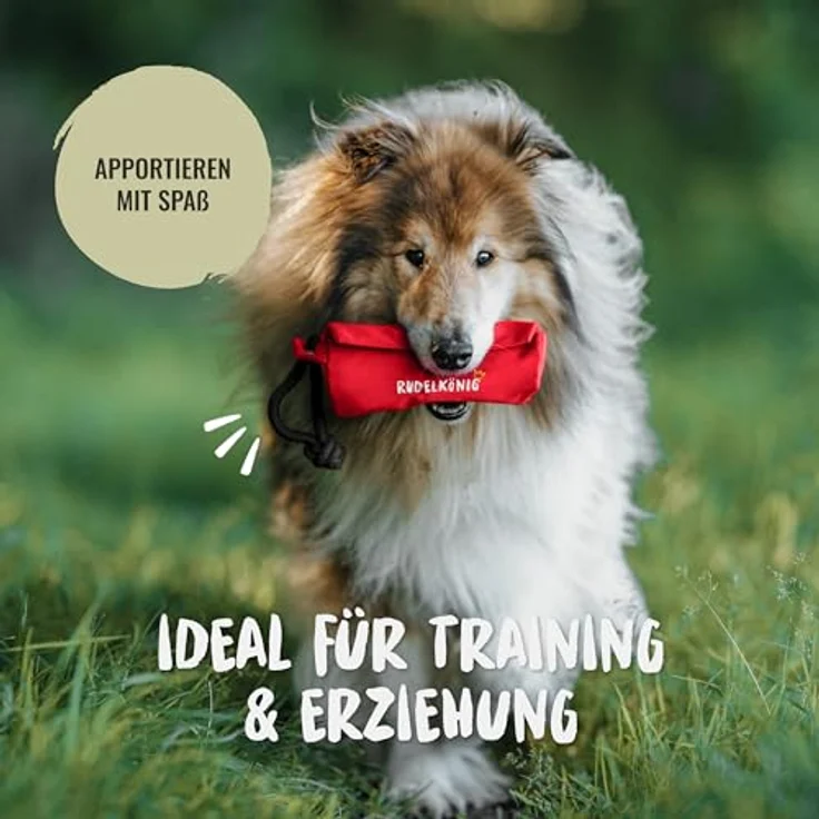 Rudelkönig Futterbeutel für Hunde, Apportierdummy für Hundetraining, robust mit Klett- und Reißverschluss, geeignet für Nass- und Trockenfutter – Bild 2