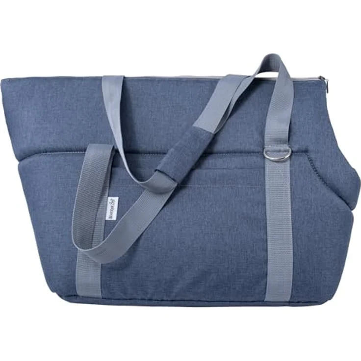 BOUTIQUE ZOO Hundetragetasche XL für Hunde & Katzen bis 15 kg, faltbar & waschbar, 52×35×39 cm, Denim-Imitat – Bild 4