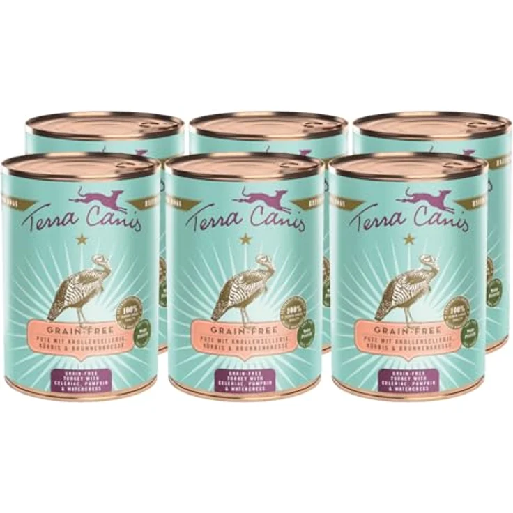 Terra Canis Pute, Sellerie, Kürbis & Brunnenkresse, getreidefreies Nassfutter, 6x400g, Premium Hundefutter in 100% Lebensmittelqualität, reichhaltig, gesund & glutenfrei – Bild 1