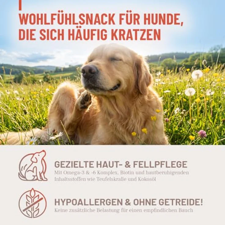 REAVET Haut & Fell Komplex Drops, Leckerlis für Hunde mit Omega-3-Fettsäuren, Biotin & Vitamin E, 350g (160Stk), zucker- & getreidefrei – Bild 2
