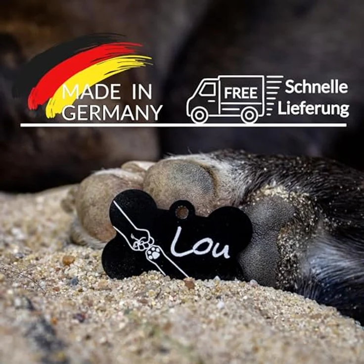 Unikat Branding Hundemarke Personalisiert im Doppelpack, Beidseitig Gravierbar mit Name, Telefonnummer & Adresse, Robuste Aluminiumlegierung, Knochenform – Bild 5