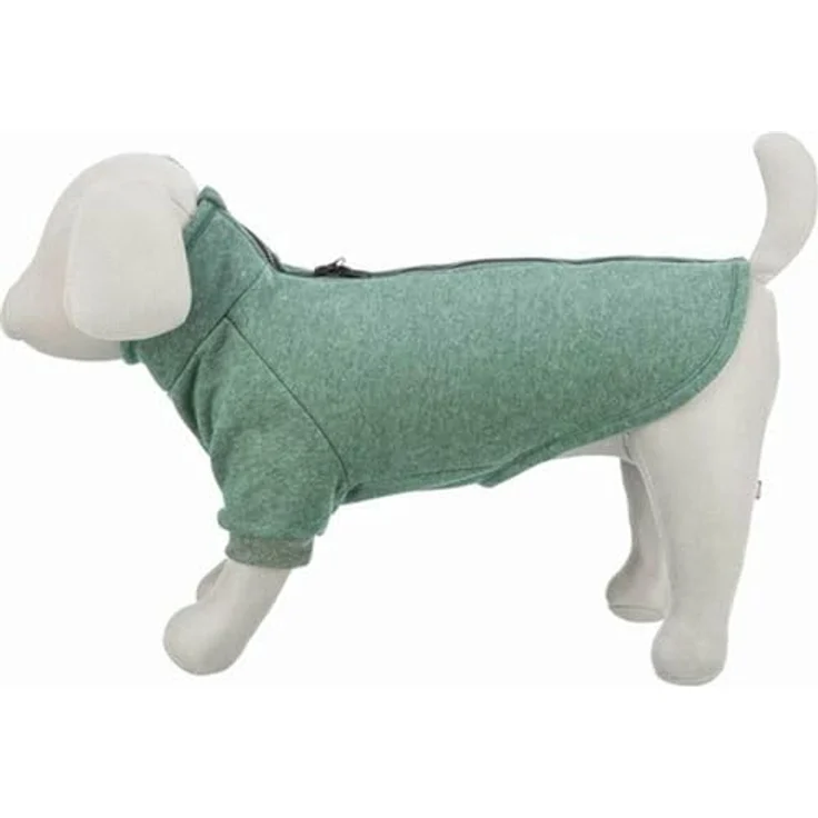 Trixie Citystyle Hundepullover Amsterdam, Sweatshirt für Hunde in Donkergroen, mit 2-Wege-Reißverschluss und warmer Innenseite, Größe L – Bild 2