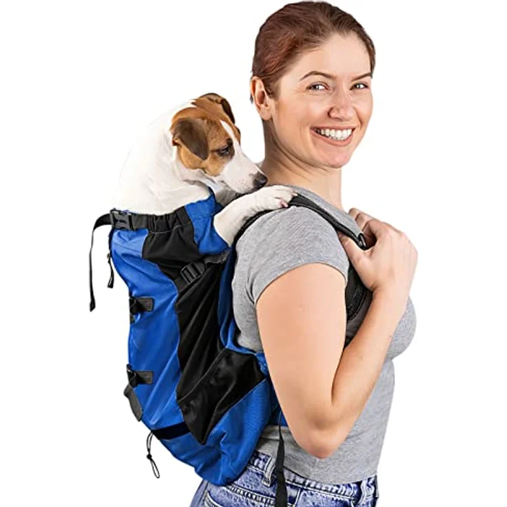 Galatée Hundetragerucksack XL, Belüfteter und Verstellbarer Hunderucksack in Blau für Reisen und Wandern – Bild 1