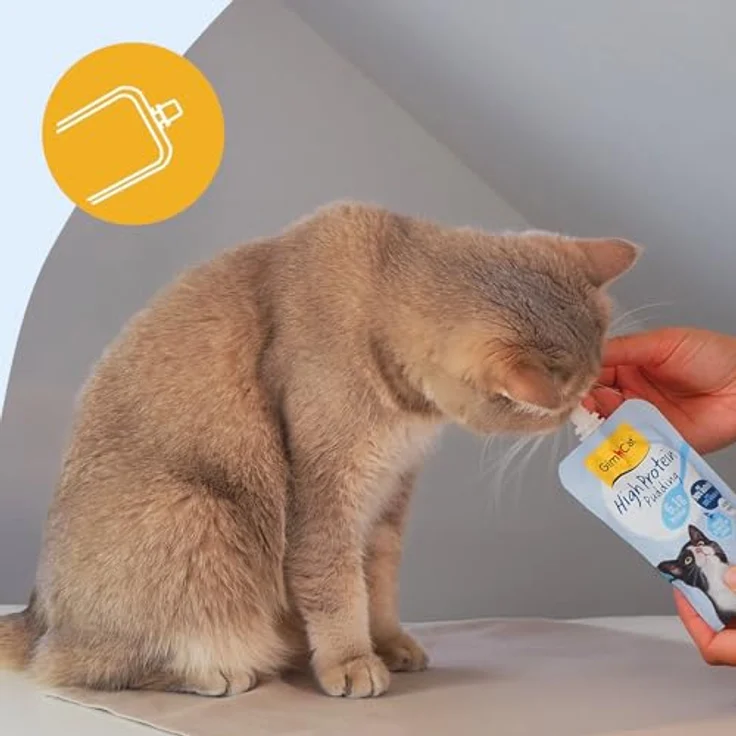 GimCat High Protein Pudding, proteinreicher Katzensnack ohne Zuckerzusatz, laktosereduziert, Made in Germany (1 x 100 g) – Bild 4