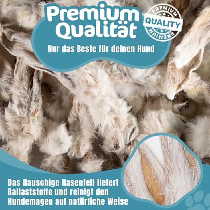 Riverside Hasenohren für Hunde mit Fell, 1 kg natürliche Kaninchenohren, luftgetrocknet, getreide- und glutenfrei, hypoallergen, hergestellt in der EU – Bild 2