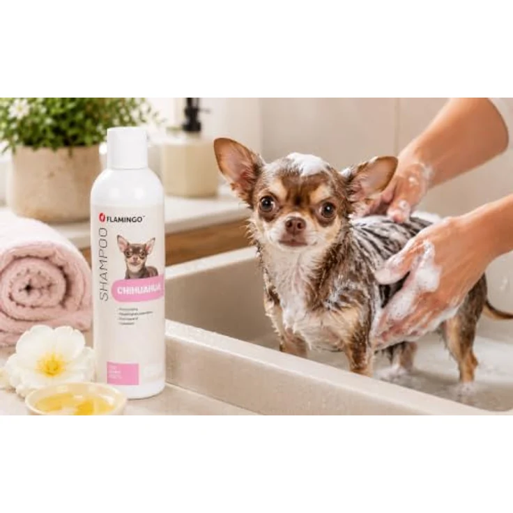 Flamingo Hundeshampoo für Chihuahua, feuchtigkeitsspendend mit natürlichem Glanz, 300 ml – Bild 4