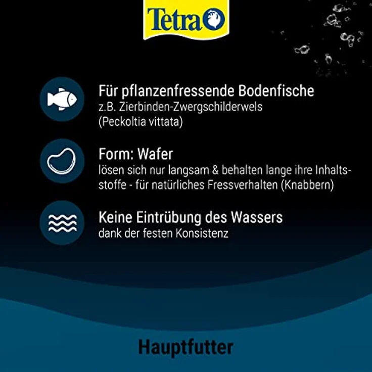 Tetra Pleco Veggie Wafers, Fischfutter für pflanzenfressende Bodenfische mit mineralreicher Zucchini, Alleinfutter in 250 ml Dose für verbesserte Vitalität – Bild 5