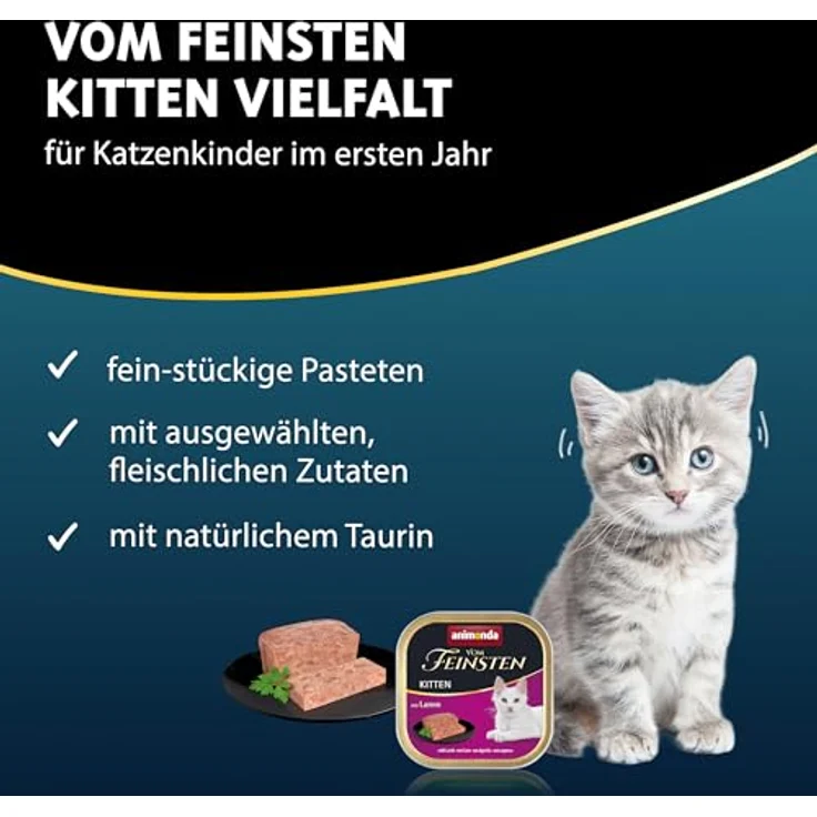 animonda Vom Feinsten Kitten Vielfalt, Nassfutter für Katzenkinder ohne Getreide und Zucker, 32 x 100g mit 100% frischen, fleischlichen Zutaten – Bild 2