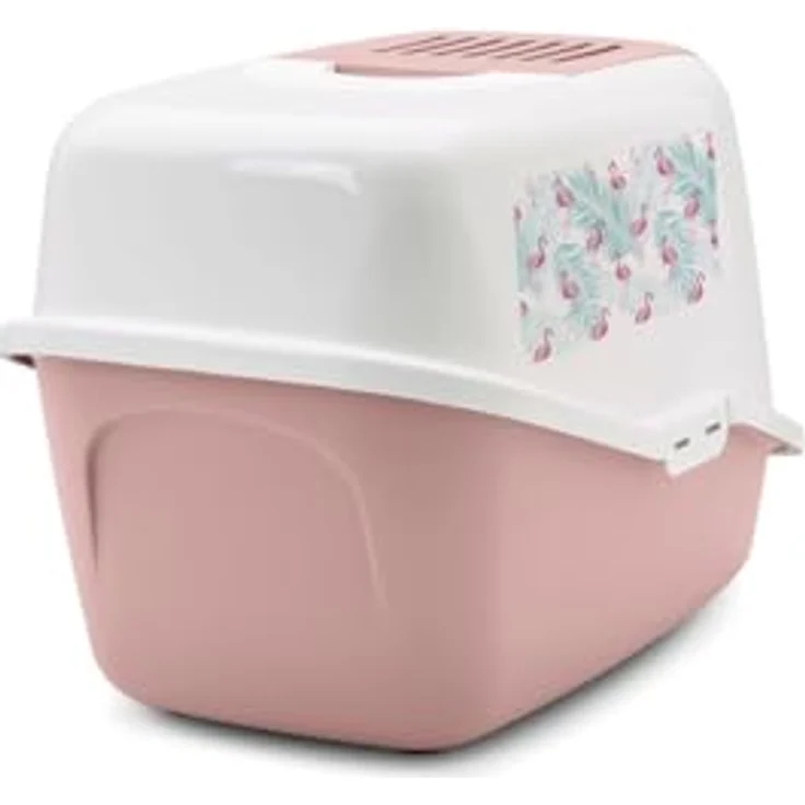 Savic Nestor Impression, Toilettenhaus für Katzen, pink, 56x39x38,5 cm, mit aufklappbarer Front und erhöhtem Rand – Bild 4