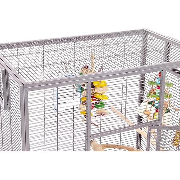 Montana Cages New Melbourne I Premium Vogelvoliere, Vogelkäfig für Sittiche und kleine Papageien, AVILON Pulverbeschichtet, Platinum Edition, ca. 80 x 50 x 110 cm – Bild 5
