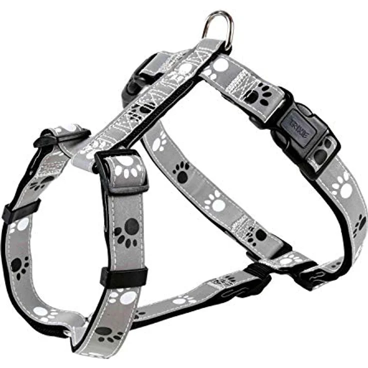 Trixie Silver Reflect H-Geschirr schwarz-silbergrau XS-S: 30-40 cm/15 mm – Bild 2