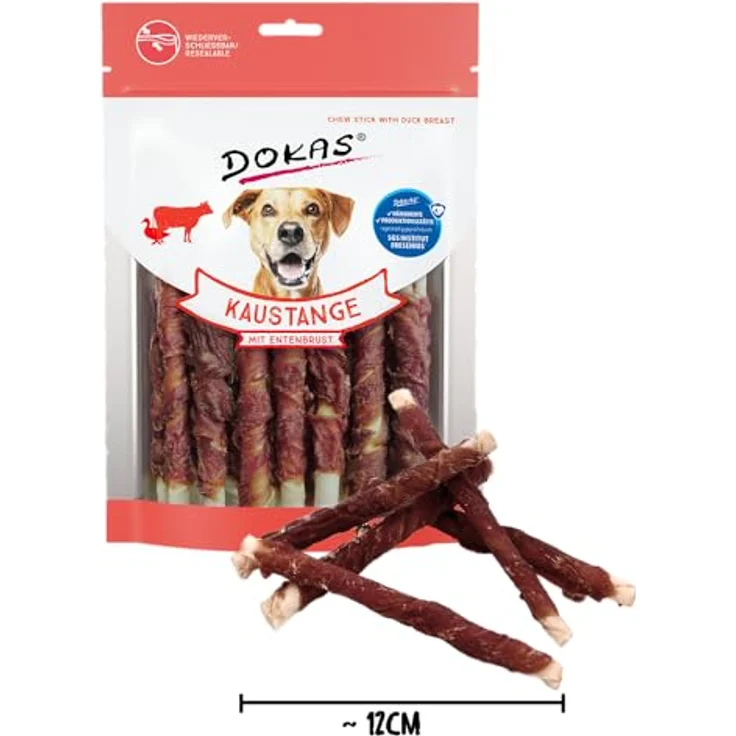 Dokas Kaustange mit Entenbrust, 3 x 200 g, natürlicher Hundesnack, fettarm, ohne Getreide, zur Förderung der Zahnhygiene – Bild 2
