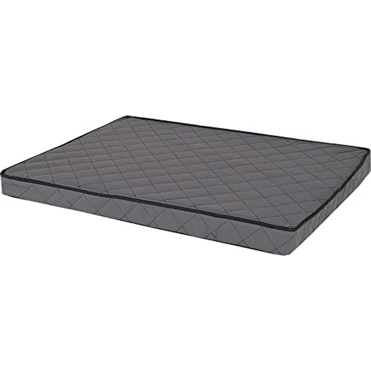 lionto Hundematte orthopädisch, 80x55 cm, Memory-Schaumstoff, gesteppte Liegematte mit abnehmbarem Bezug und Anti-Rutsch-Belag, grau – Bild 1