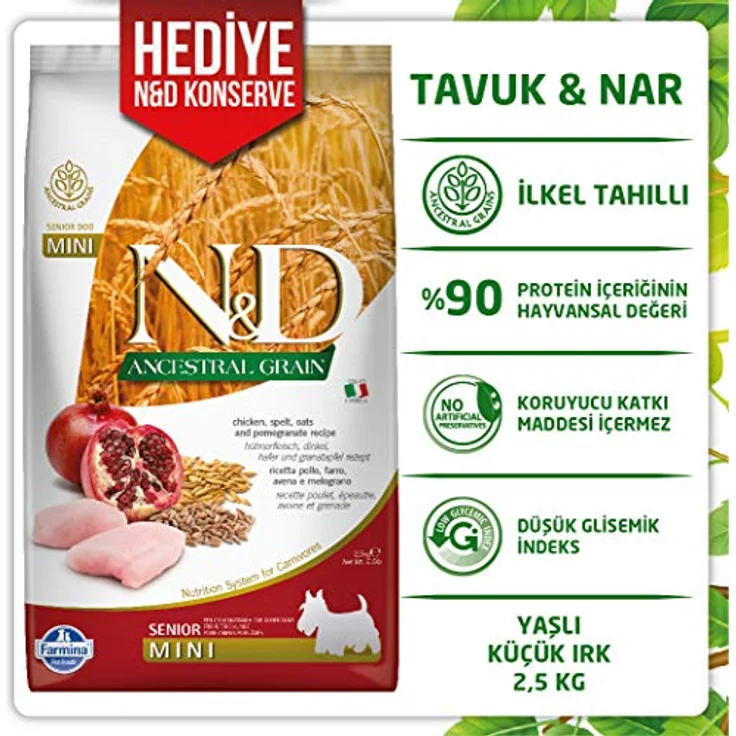Farmina N&D ANCESTRAL Grain Pellets Hundefutter, Trockenfutter mit Huhn, Dinkel, Hafer und Granatapfel, 2,5 kg, ohne Mais, mit Vitaminen und natürlichen Antioxidantien – Bild 5