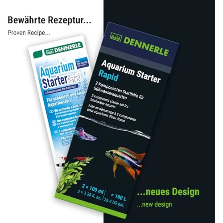 Dennerle 1681 Aquarium Starter Rapid, 200 ml 2-Komponenten Bio-Aktivator für schnellen Aquarienstart mit lebenden Filterbakterien – Bild 2