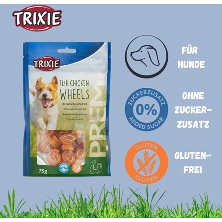 TRIXIE PREMIO Hunde-Chicken Wheels 75g - Glutenfreie Hundeleckerli ohne Getreide & Zucker, schmackhafte Trainingssnacks für Hunde – Bild 5