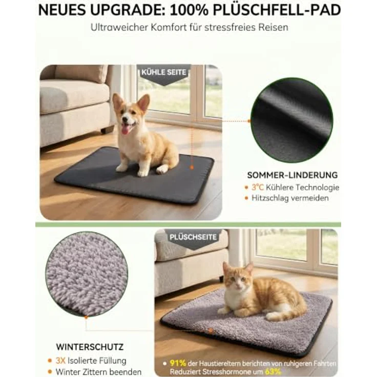Morpilot Katzentransportbox für große Katzen und Welpen bis 6.8 kg, faltbare Hundetasche mit atmungsaktivem Mesh und Sicherheit Reißverschlüssen, ideal für Auto und Flugzeug – Bild 2