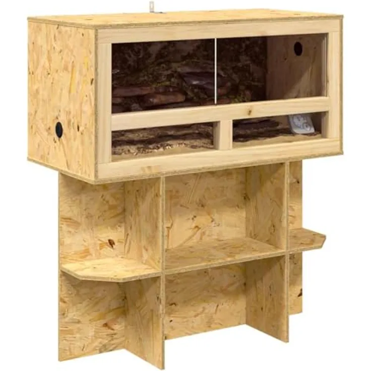 vidaXL Terrarium Braun 80 x 40 x 90 cm OSB, robustes Reptilienhaus mit matte Oberfläche, variabel nutzbar für kleine Haustiere