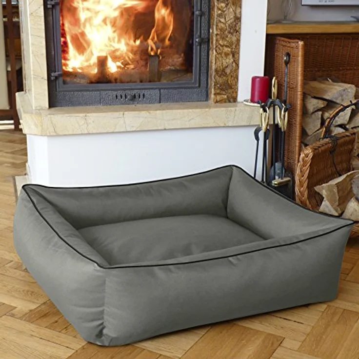 BedDog Hundebett MAX, ergonomisches Hundekissen mit abziehbarem, waschbarem Bezug, für große Hunde, XXL, grau – Bild 4